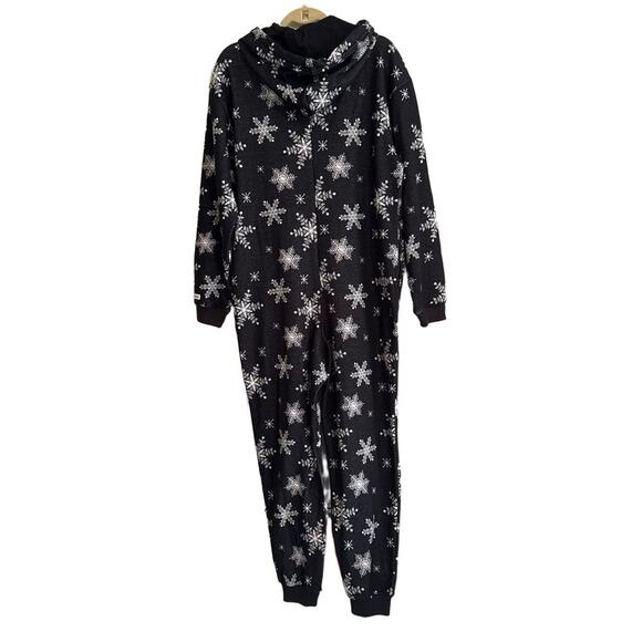 FABLETICS Womens M Black Snowflake Hooded Cozy Fleece Full Zip - Picture 8 of 10